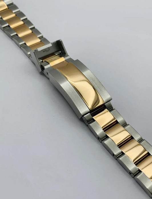 20MM 21MM Oyster Watch Band Bracelet Steel and Rose Two Tones Fits For Rolex Sub