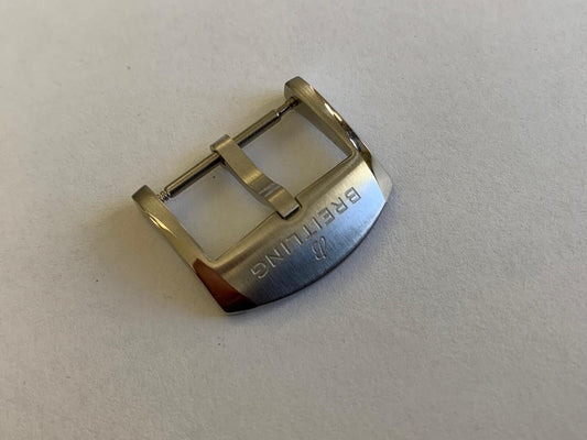 FOR 18MM Breitling BUCKLE BRUSH Stainless Steel engraved new.,.,