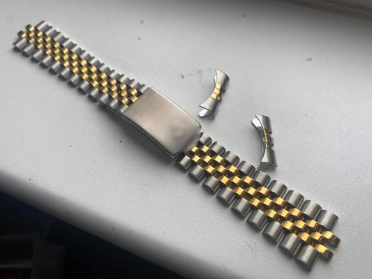 19 20MM JUBILEE SILVER GOLD BRACELET ROLEX DATEJUST 16013 16200 16233 16234 1601