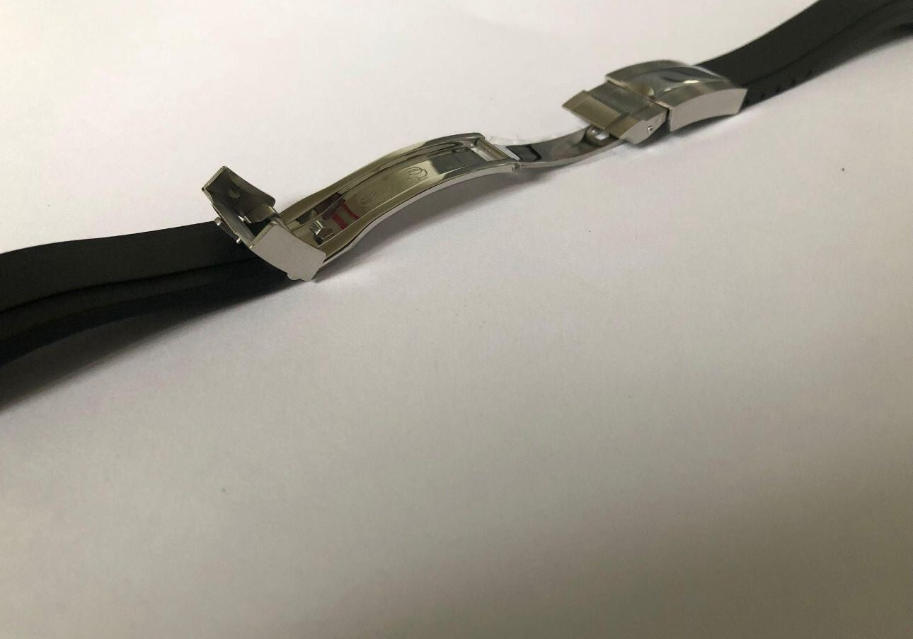 20MM 21MM OYSTERFLEX BLACK WATCH BAND FOR ROLEX,DEEPSEA,SEADWELLER,GMT,DATEJUST,