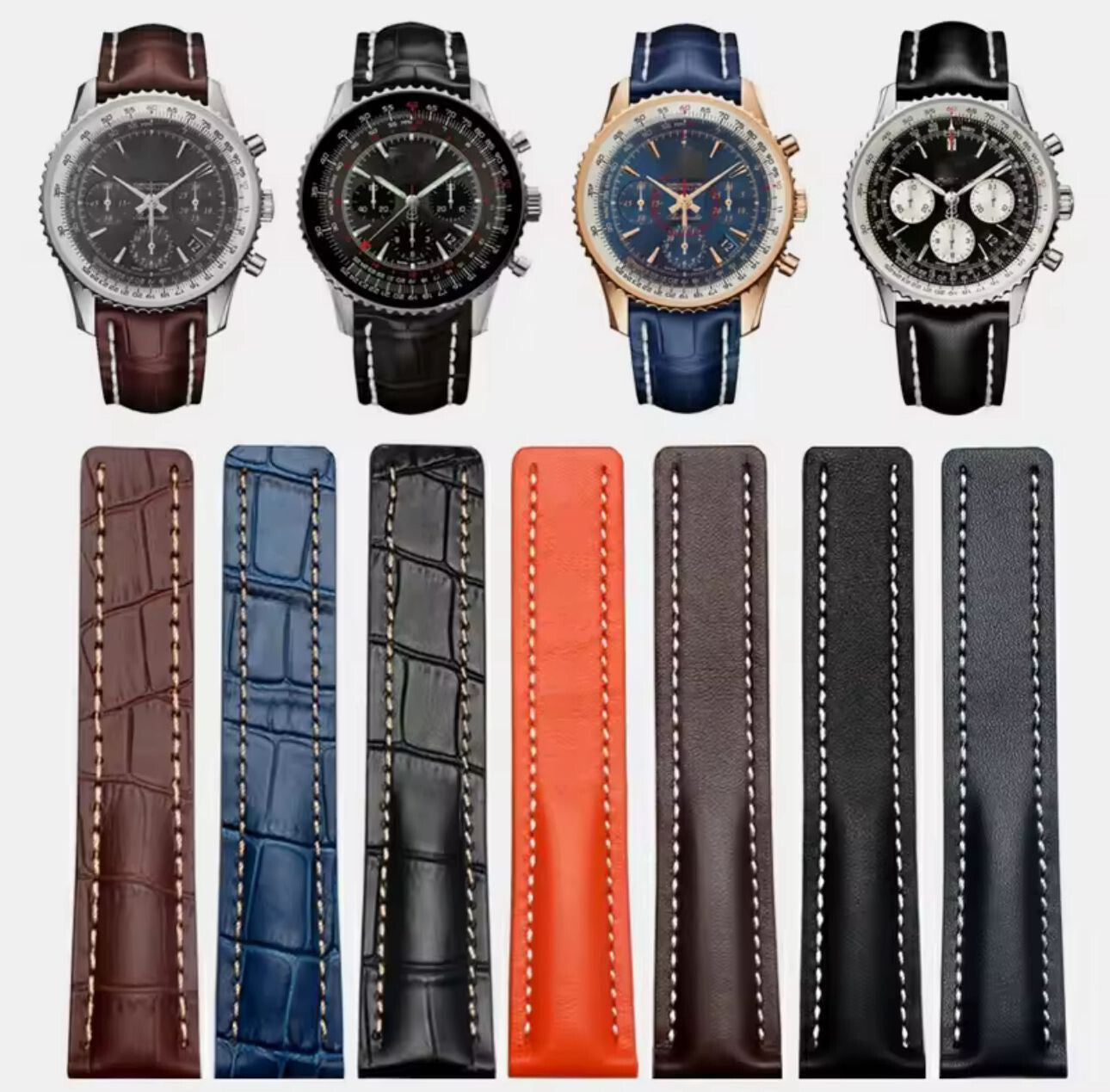 Watch Strap Band Genuine Leather Wristband For Breitling Navitimer and Avenger