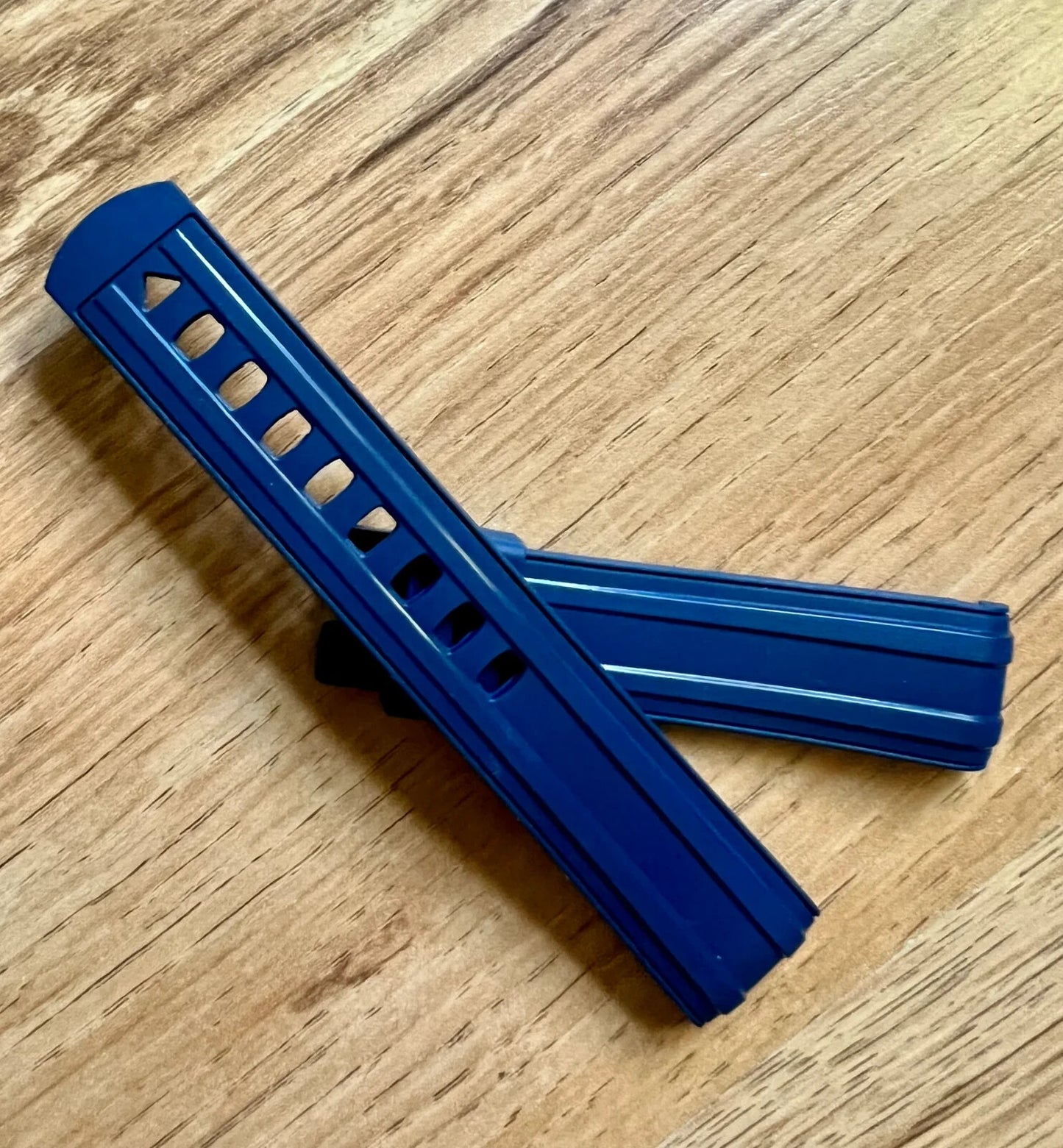 20MM SILICONE RUBBER STRAP FOR OMEGA SEAMASTER 300 42MM PRO CVZ015753 BLUE/BLACK