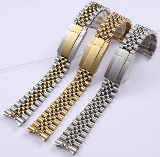 21MM 20MM JUBILEE WATCH BAND SOLID LINK FOR ROLEX DATEJUST GMT SUB HEAVY ST
