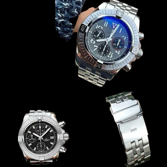 18-24MM WATCH BAND FOR BREITLING CHRONOMAT NAVITIMER COLT  TWO TONE SILVER STEEL
