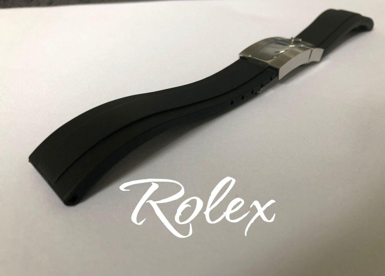 20MM 21MM OYSTERFLEX BLACK WATCH BAND FOR ROLEX,DEEPSEA,SEADWELLER,GMT,DATEJUST,