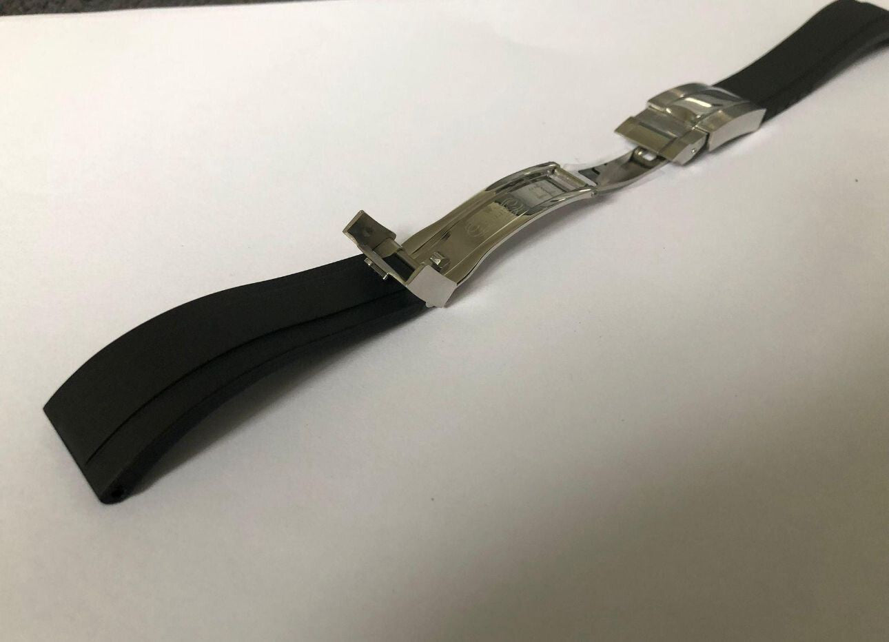 20MM 21MM OYSTERFLEX BLACK WATCH BAND FOR ROLEX,DEEPSEA,SEADWELLER,GMT,DATEJUST,