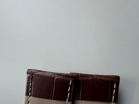 24-22mm Leather Strap Brown Watch Band with AFTMRKT BREITLING Tang Buckle B