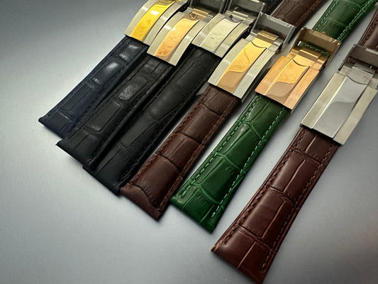 20MM LEATHER WATCH BAND STRAP FOR ROLEX DATEJUST SUBMARINER GMT EXPLORER