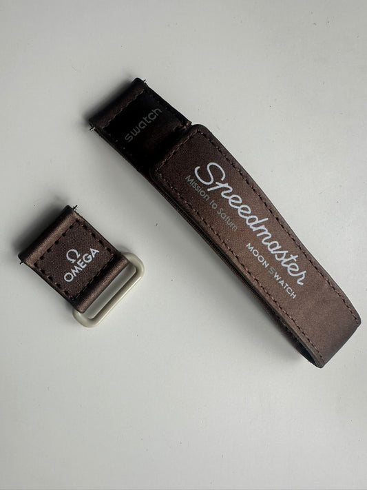 20mm Brown Strap For Omega MoonSwatch Speedmaster Mission to Saturn