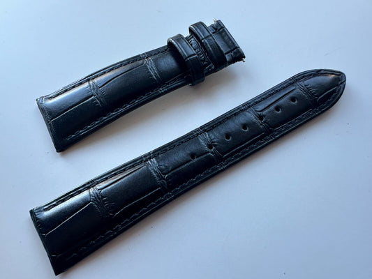 22 24mm Black Croco Leather Strap Band fit BREITLING Watch