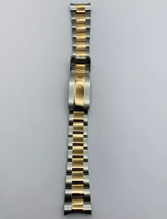 20MM 21MM Oyster Watch Band Bracelet Steel and Rose Two Tones Fits For Rolex Sub
