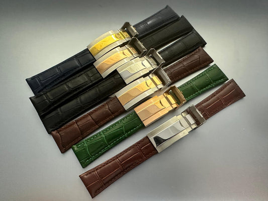 20MM LEATHER WATCH BAND STRAP FOR ROLEX DATEJUST SUBMARINER GMT EXPLORER
